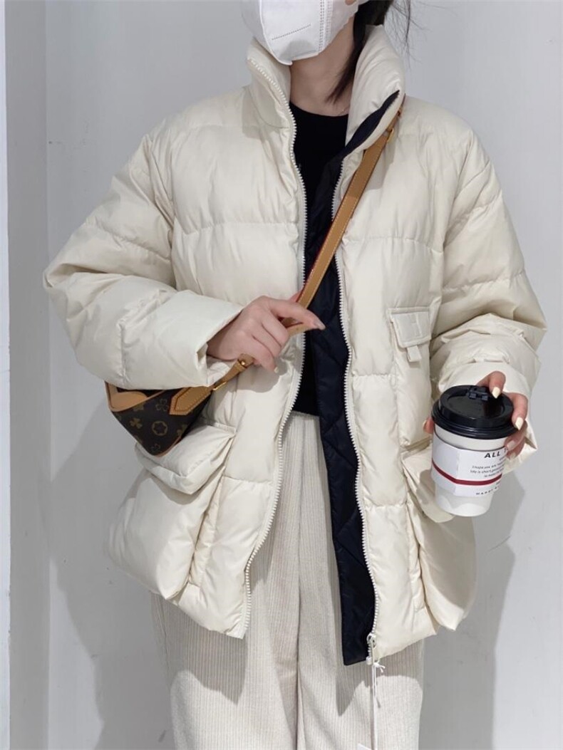 拼色羽绒服，女装羽绒服，驿谷