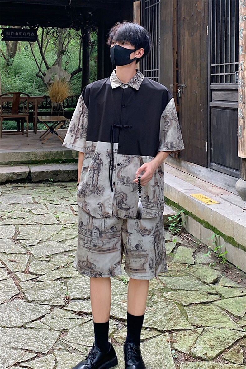 新中式套装TZ77797特P51衬衫CS77798特P33DK77055特P18套装控108,男装衬衫,星座226-1