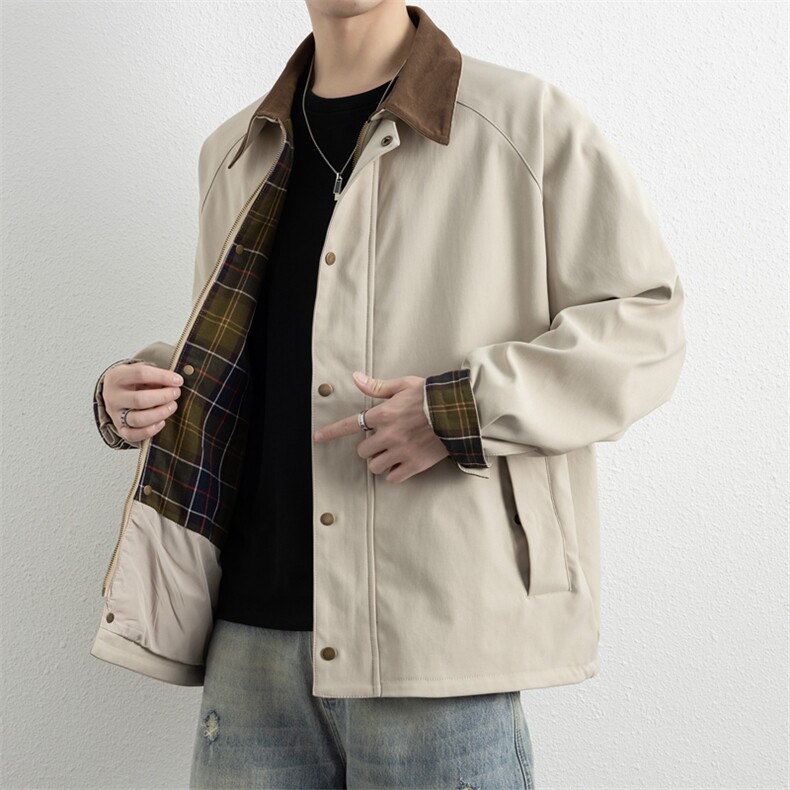 翻领夹克男春季简约宽松潮流百搭上衣服JK268-P78,男装夹克,星座308B-2