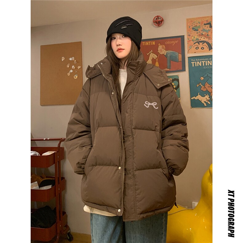 中性风室内新标白鸭绒图案印花连帽羽绒服A268-YR367P255控298，男装羽绒服，电商A268