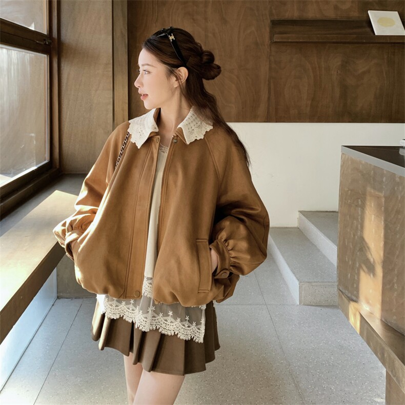 【新款2026春】焦糖泡芙花苞外套领子可拆卸088-9811-P155K248,女装短外套,2C088