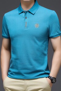 POLO衫男2023夏季纯色休闲简约时尚翻领体恤夏天中青年短袖套头图片