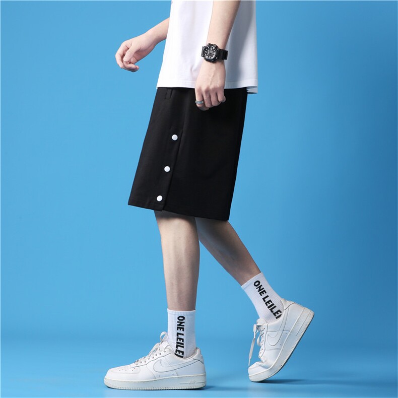 港风短裤男ins潮牌夏季宽松五分纯色休闲百搭运动裤男生K870-P22,男装休闲裤,星座512-2