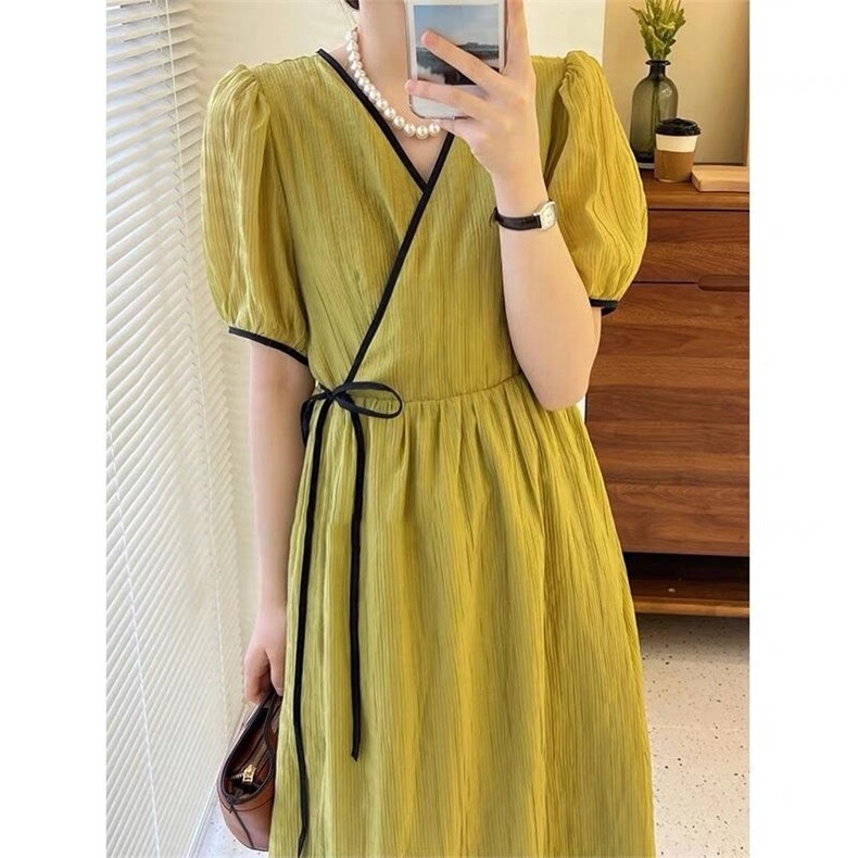 三色连衣裙美哦，女装连衣裙，欧妮卡蒂蔓