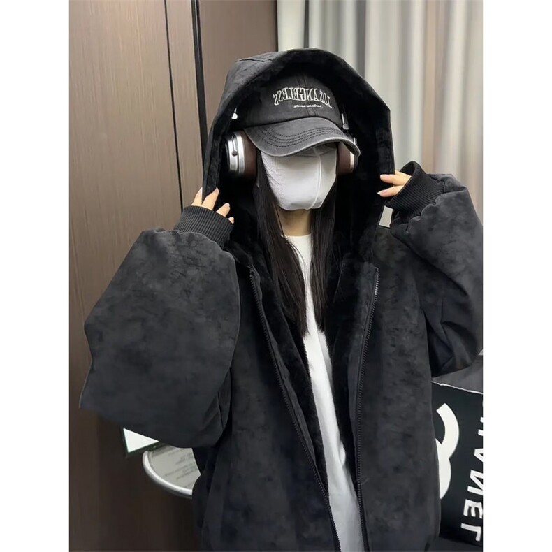 韩chic秋冬简约气质拉链百搭短款长袖连帽卫衣外套PU皮座山雕，女装短外套，星座1210-1