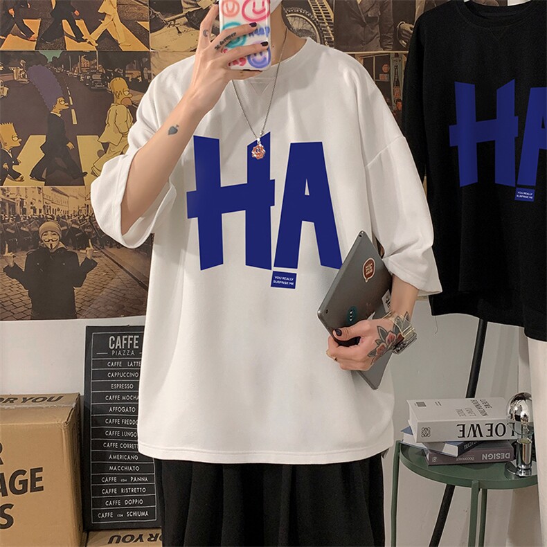 Q11258-P30春夏季七分袖t恤男大码五分袖男短袖中袖,男装T恤,电商A040