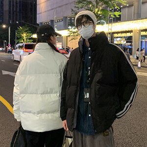推荐2023冬季新款棉衣港风情侣棉服潮牌宽松上衣M6687图片