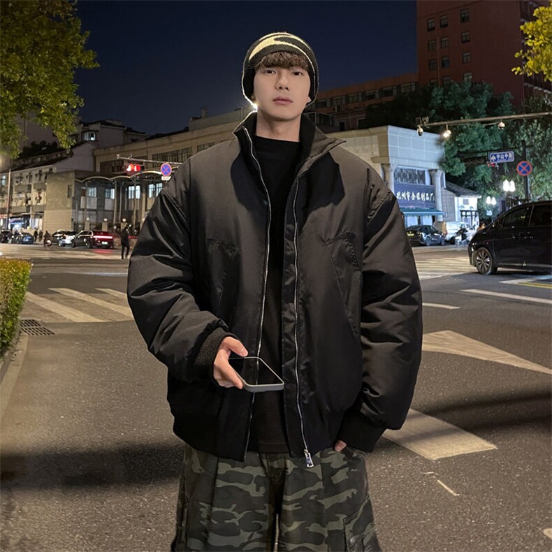 冬季外景新款夹克棉服潮牌街头立领棒球服男宽松大码MF00373/P120，男装夹克，电商B316