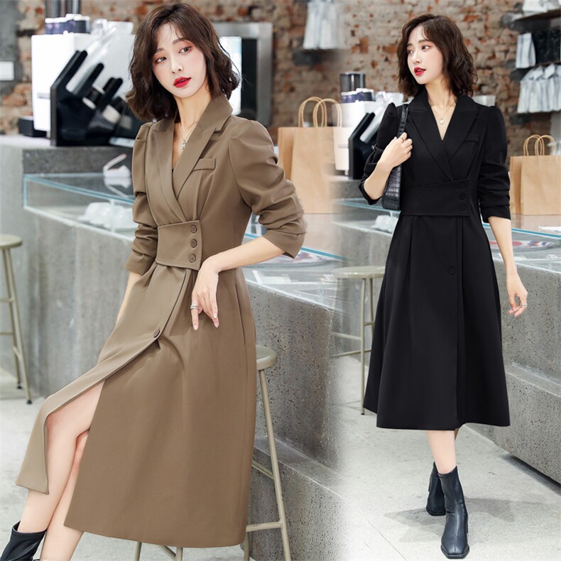 2024秋季风衣时尚纯色潮流气质优雅百搭修身显瘦中长款大码，女装风衣，尚洛菲