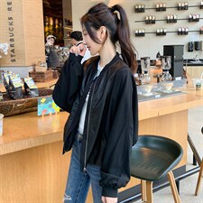 拼接撞色棒球服外套女秋季新款2022百搭休闲拉链开衫夹克短上衣潮，女装短外套，辉之琳
