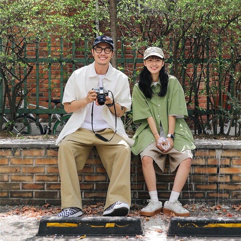 日系短袖衬衫女设计感小众大码休闲衬衣外套夏季新款上衣3423P45图片