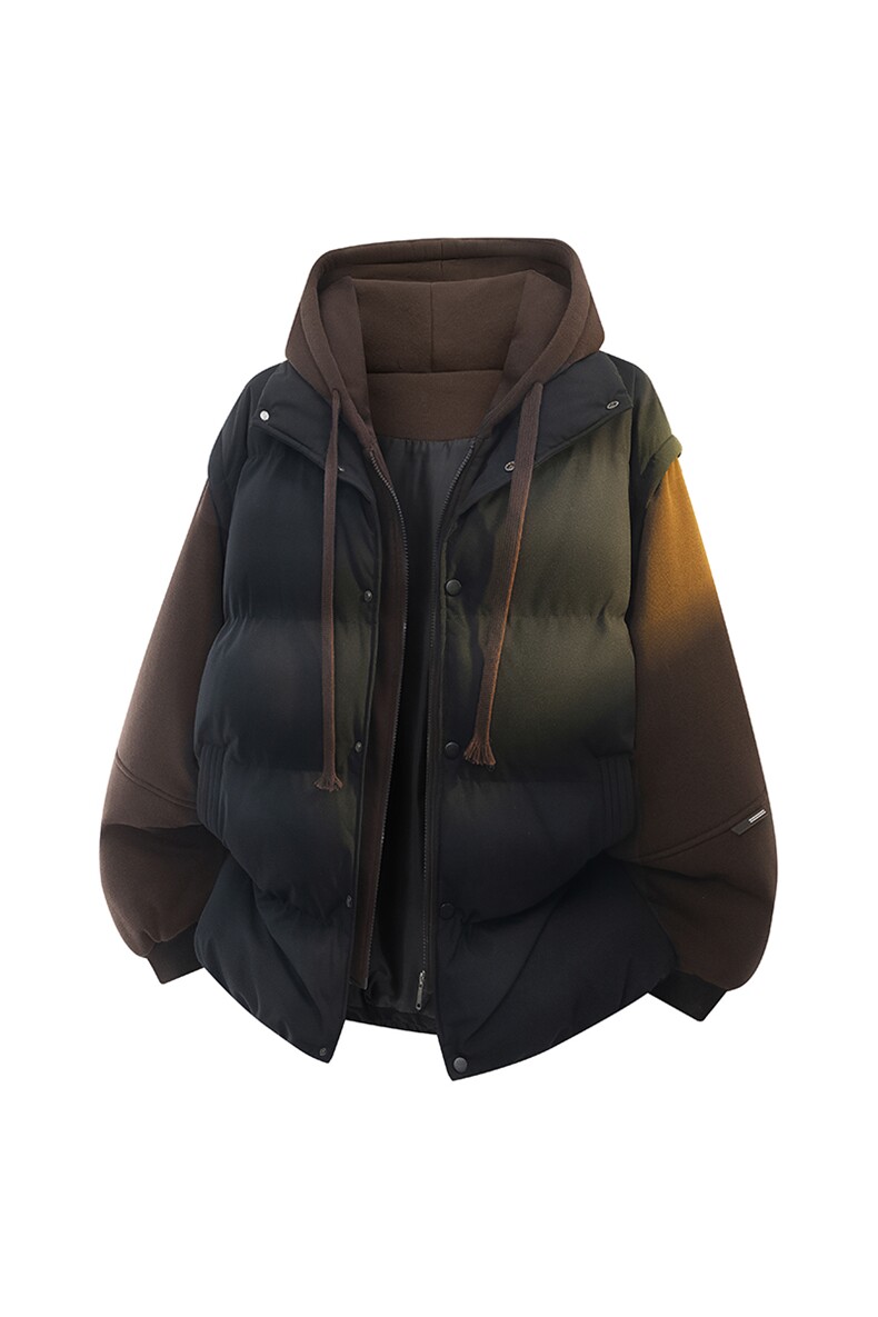 新款冬季羽绒棉服棉袄连帽假两件韩版宽松外套A436-2511-P85,男装棉衣,电商A436