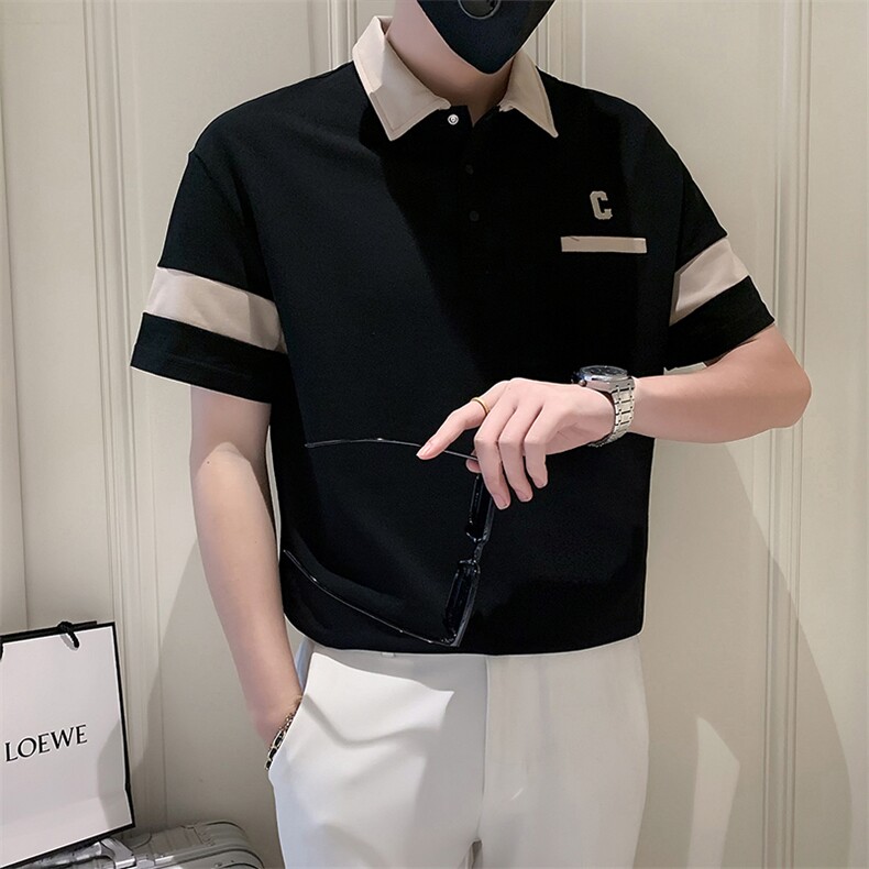 23男士翻领T恤B226-0009-p5570%%聚酯纤维5%氨纶,男装T恤,电商A210
