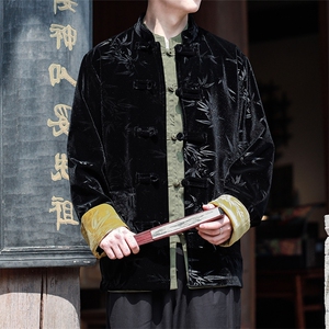 24秋新款男士大码风新中式丝绒压花外套夹克JK9913-P115-控188图片