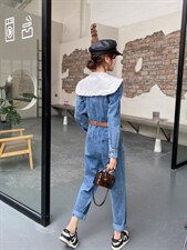 牛仔连体裤，女装连体裤，米可儿