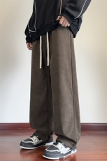 2025年秋冬新款港风灯芯绒裤子男裤直筒休闲裤宽松百搭男D961-P43，男装休闲裤，星座1006