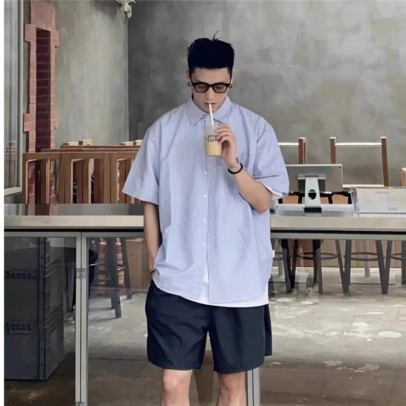 【有货】DC220-特P30春秋港风日系短袖衬衣设计感小众ins潮,男装衬衫,星座603-2