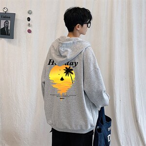 KS21266-P38 连帽开衫卫衣男运动外套大码班服图片