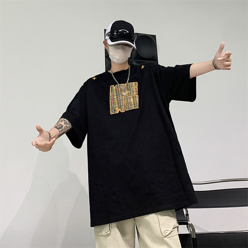 短袖t恤男潮牌夏季宽松网红潮流ins简约印花上衣T0304-P35,男装T恤,星座308B-2