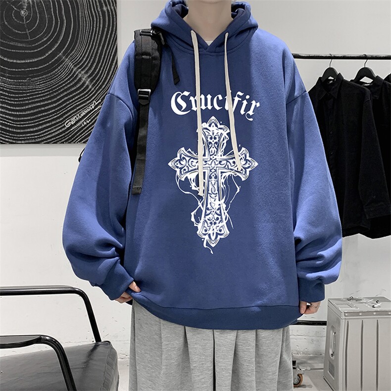 纯棉连帽卫衣男大码运动帽衫宽松薄WY2268-P35,男装卫衣,电商A040
