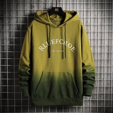 渐变色潮流宽松韩版百搭休闲上衣服秋季外套连帽卫衣DF73T，男装卫衣，电商A102