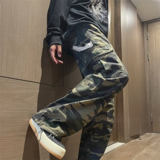 秋冬抖音迷彩工装裤潮牌美式高街大口袋休闲裤kk364P60，男装休闲裤，星座712