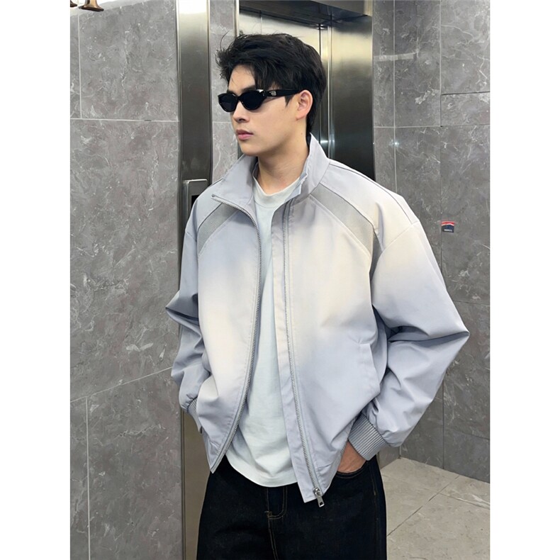 图改夹克潮牌美式解构立领棒球服夹克男春秋外套特P48,男装夹克,电商C306-1