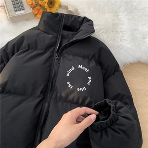 抖音品质潮字母印花冬季保暖冲锋立领棉服外套MY23408特批70控118图片
