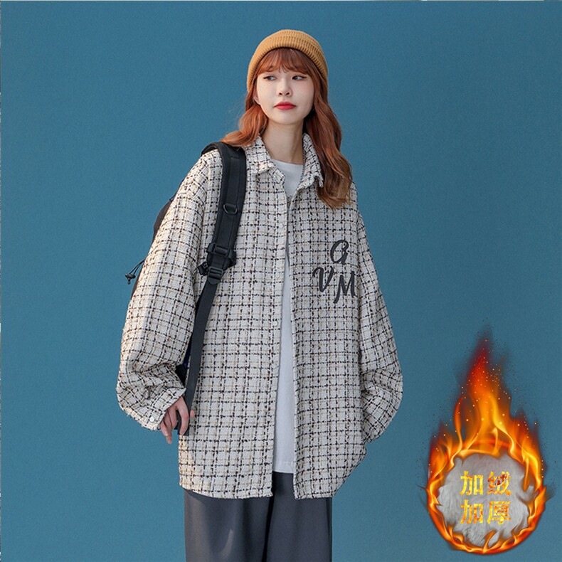 1中性风小香风大码M-5XL中性情侣潮长袖衬衫CCS8019P45加绒P55，男装衬衫，星座226-2