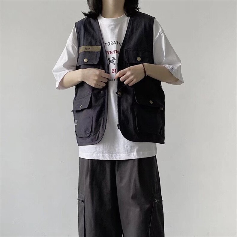 马甲宽松中性工装痞帅男女情侣百搭马夹背心潮流外套潮BB00P35,男装背心/马甲,星座1013-5