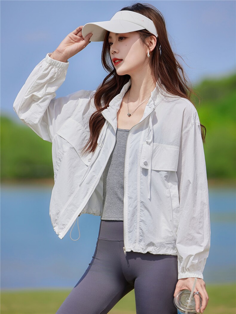 现货2026夏季新款时尚两件套城市户外宽松型休闲妈妈轻薄短外套,女装防晒衣,靓衣阁