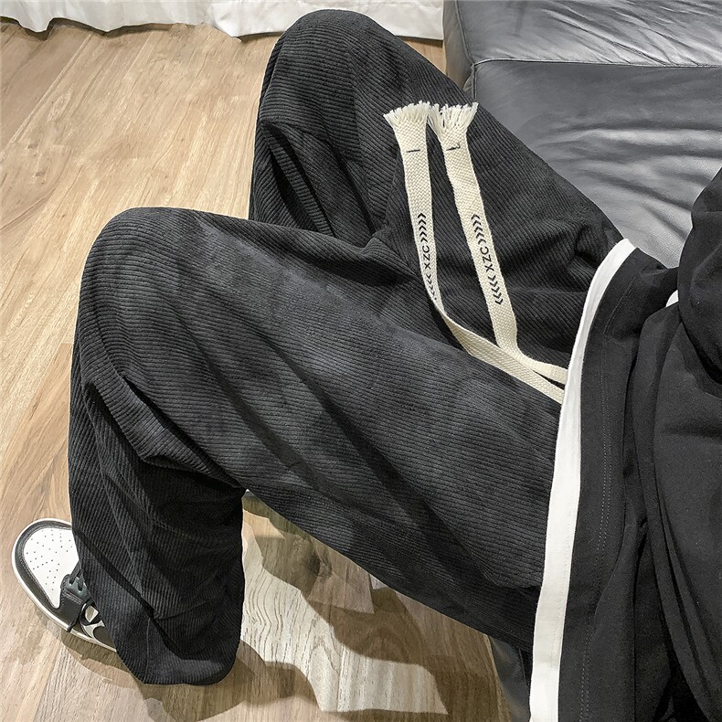 灯芯绒扎染工艺新款休闲裤男宽松D329-QM534-P55-控68图片