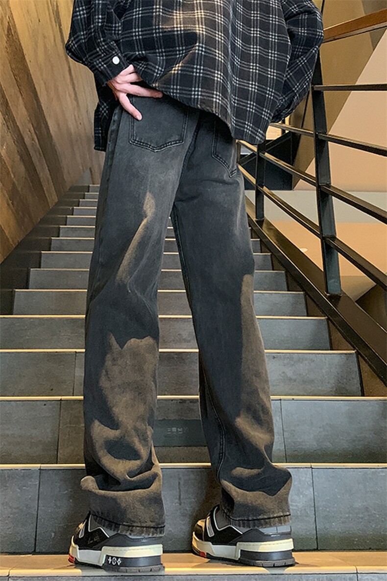 现货2024春秋款宽松水洗做旧直筒牛仔裤男-特P38-限价68,男装牛仔裤,星座310A-1