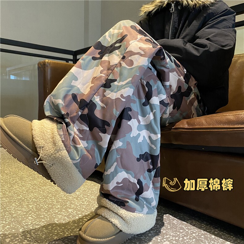 冬季新款潮流迷彩保暖加棉加厚宽松休闲棉裤B315-K909-p65控88,男装休闲裤,电商B315