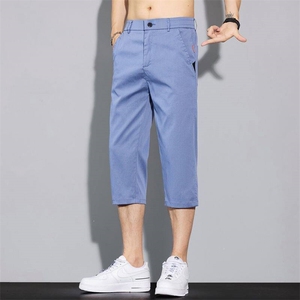 2025男士夏季天丝莱塞尔七分裤冰丝短裤时尚休闲男装裤子马裤中裤图片