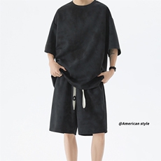 夏季重磅半袖短袖T恤情侣套装T3553上衣26-DK8514裤子26【特价】，男装T恤，电商A007