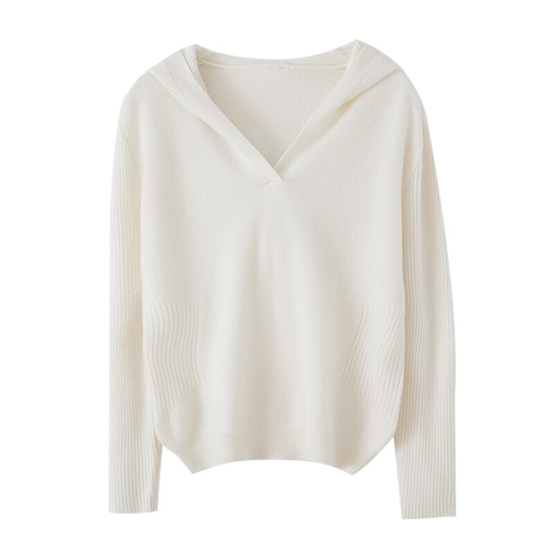 2025年秋季新款百搭女士羊毛连帽衫，女装羊毛衫，狄美羊绒