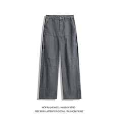 2025春季新款美式高街工装拼接宽松休闲裤B315-K25610-p70控98，男装休闲裤，电商B315