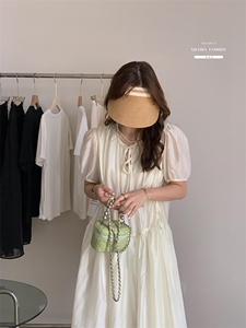 法式泡泡袖连衣裙夏季设计感小众温柔高级感初恋裙子,女装连衣裙,香丽迪1