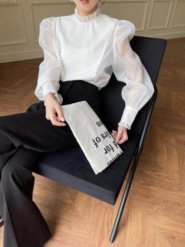 现货网纱拼接欧根纱上衣，其它，LION&CAT(2F)