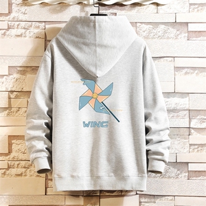 KS21112-P38连帽开衫卫衣男运动外套大码班服砖墙挂拍