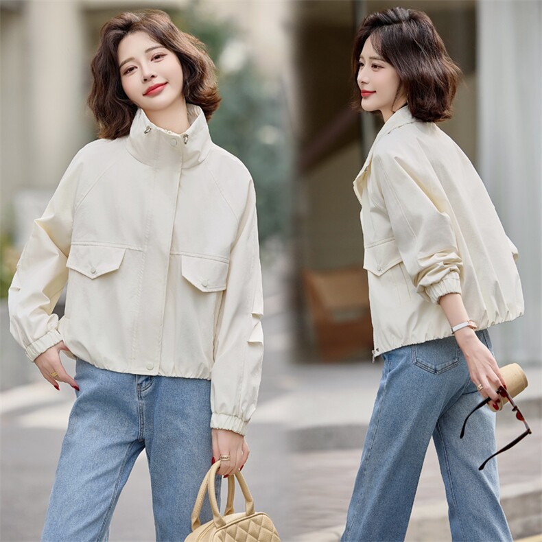 小个子早春短外套女新款2025时髦立领休闲超好看简约百搭棒球服潮,女装短外套,悦祺