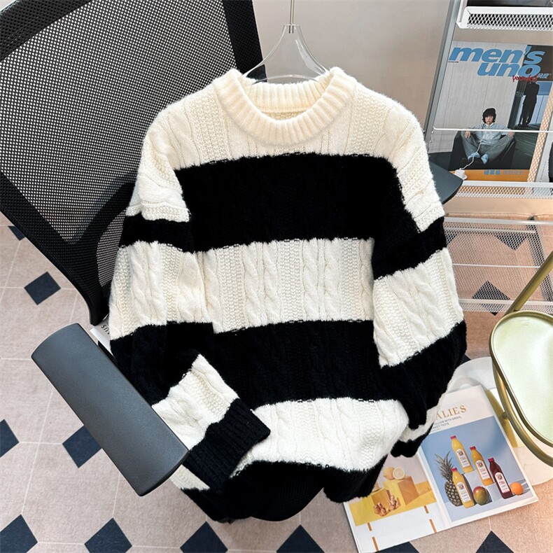1506-1/MM061/P49慵懒风撞色毛衣潮牌男女情侣同款,男装针织衫/毛衣,星座1506-1