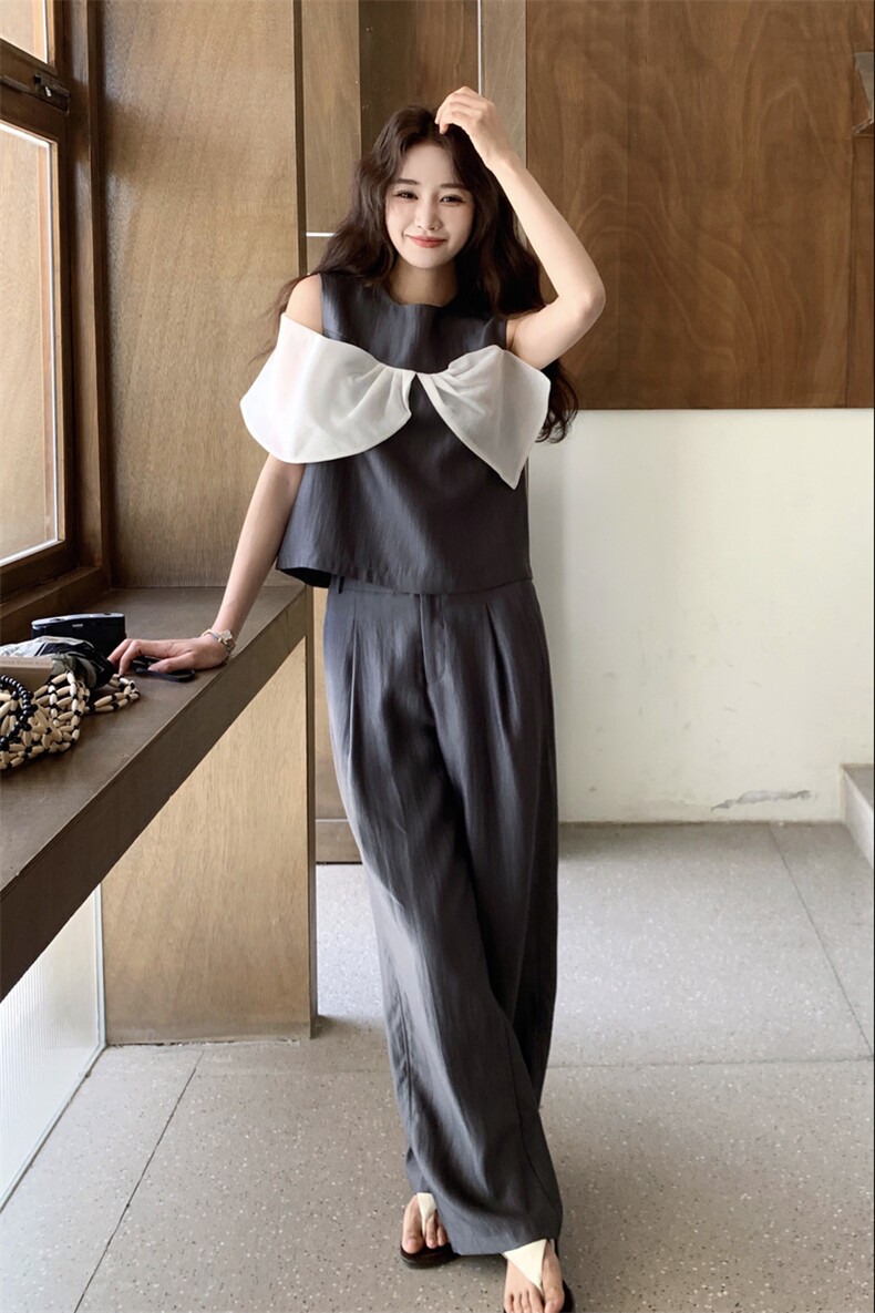 夏季新款时尚蝴蝶结套装203-8931-P145-K218,女装套装/套裙,浪娴服饰