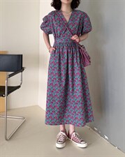 夏季新款韩版碎花连衣裙，女装连衣裙，Y·Ben悦本