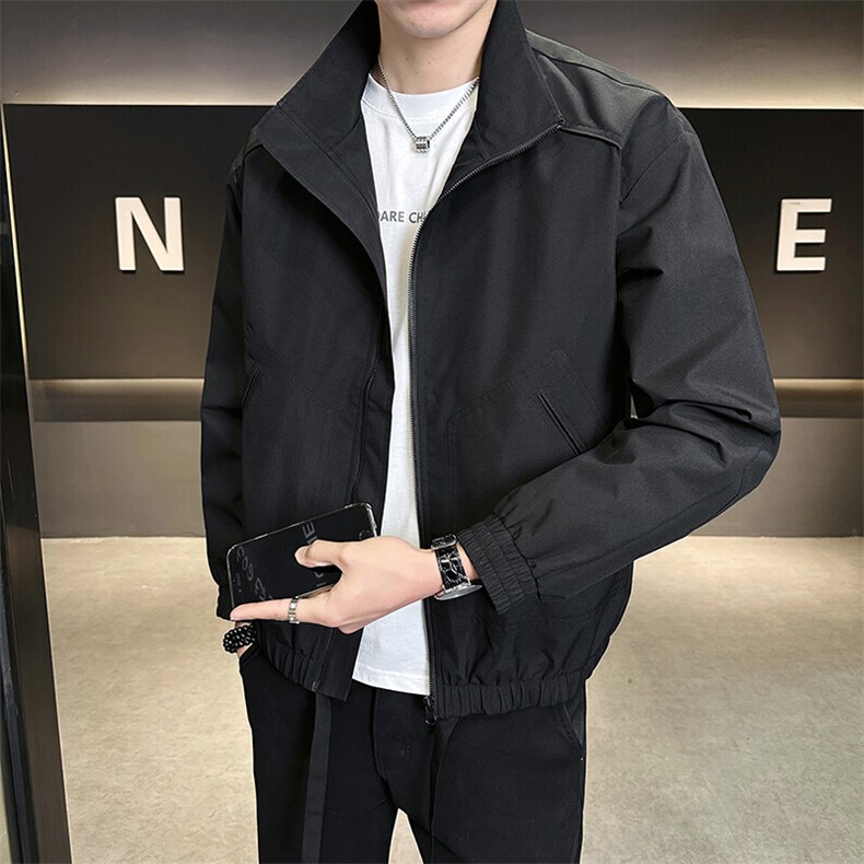 新款冲锋衣外套男士春秋立领宽松大码户外工装夹克男装2528-P58,男装夹克,星座1403B