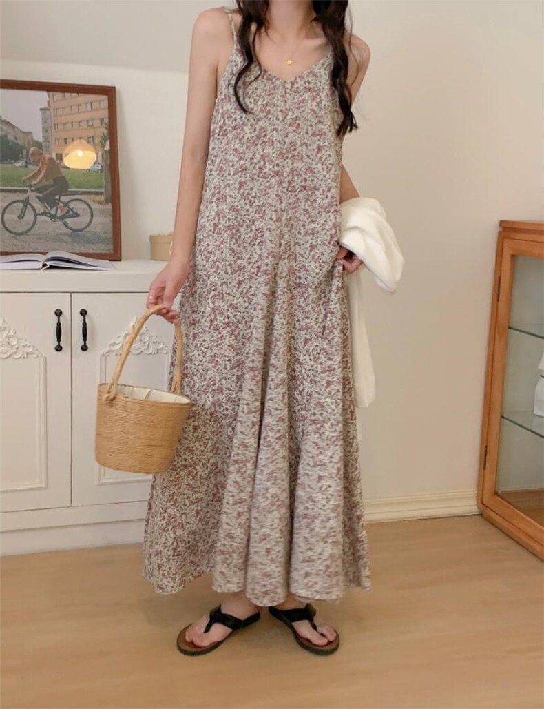 夏季新品碎花吊带裙?冰丝小披肩，女装背心吊带，DAP