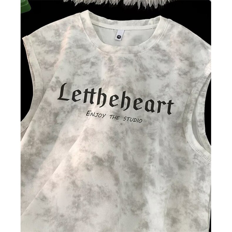 扎染无袖背心男夏季新款ins简约坎肩T恤休闲宽松潮流印花TD689，男装背心/马甲，星座1116A（原606A-3）