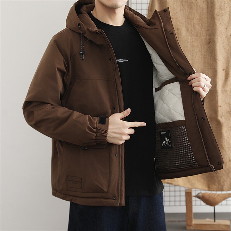 美式复古高充绒冬季棉服男2025新款潮牌御寒保暖机能风工装外套,男装棉衣,星座914