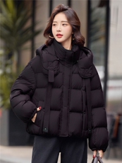 短款羽绒服女冬季2025新款小个子高端品牌时尚宽松白鸭绒连帽外套，女装羽绒服，靓衣阁